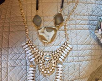 Assorted Costume Jewelry Collection Including Beaded Necklaces, Faux Pearls, Gold-Tone Necklaces, Pendants, Bracelets, Earrings & Brooches