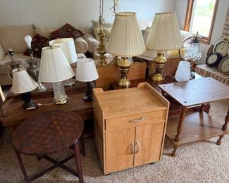 End tables, lamps