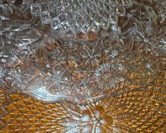 Indiana Glass Floral Clear Glass Platter