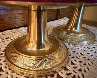 Elegance Collection Brass Pillar Candle Holders