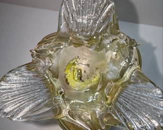 Victorian Style Vaseline Glass Fan Vase