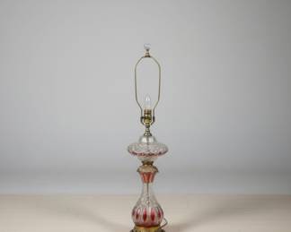 Victorian Style Cut Glass Table Lamp