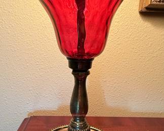 Cranberry Glass Table Lamp Style