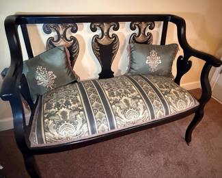 Black and Gold Chinoiserie Settee Style