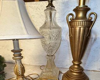 Hollywood Regency Style Urn Table Lamps