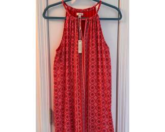 Max Studio Red Geometric Print Halter Dress NWT M