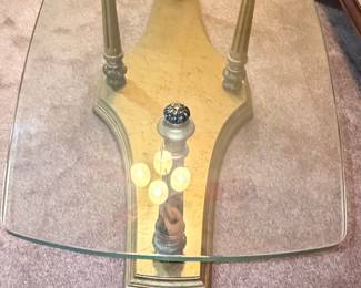 Hollywood Regency Style Brass and Glass Coffee Table