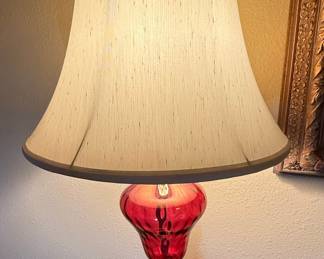 Cranberry Glass Table Lamp Style