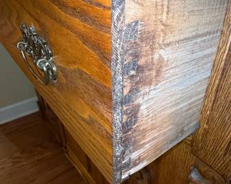 Tiger Oak Sideboard with Mirror Back Hutch Style