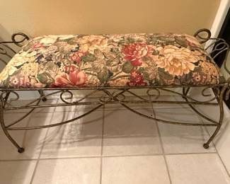 Hollywood Regency Style Vanity Bench