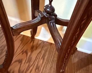 Chinese Carved Rosewood Plant Stand with Marble Top Style