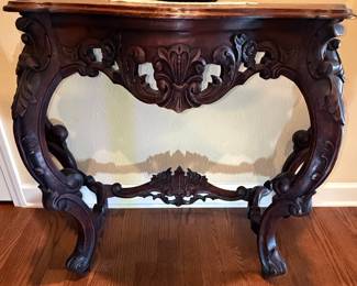 Rococo Revival Style Mahogany Console Table