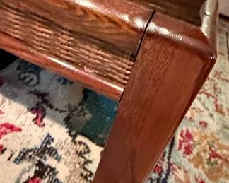 Mid-Century Style Coffee Table with Woven Top