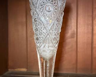 Early American Pattern Glass (EAPG) Style Cut Glass Vase