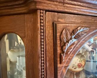 Oak Corner Curio Cabinet Style