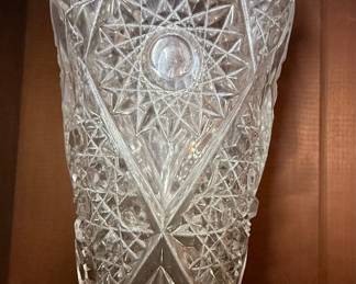 Early American Pattern Glass (EAPG) Style Cut Glass Vase