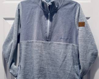 Simply Southern Blue Gray Half Zip Pullover Fleece Pockets S