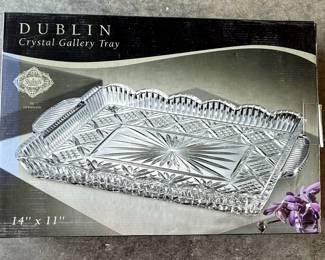 Godinger Dublin Crystal Gallery Tray