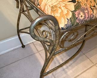 Hollywood Regency Style Vanity Bench