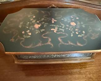 Chinoiserie Style Hand-Painted Jewelry Box