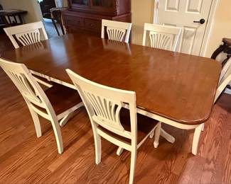 East West Furniture "Buttermilk & Cherry" Dining Set