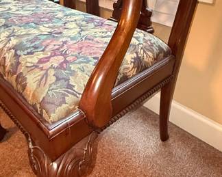 Chippendale Style Mahogany Settee with Ball and Claw Feet