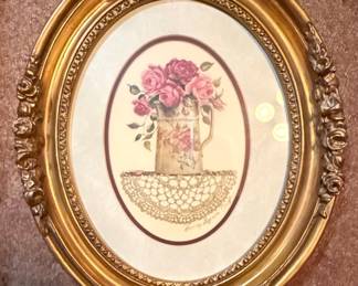 Sandy Lynam Clough Floral Print in Ornate Frame