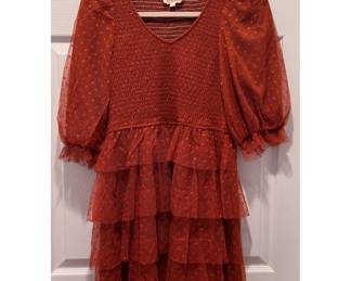 Listicle Swiss Dot Tiered Dress S