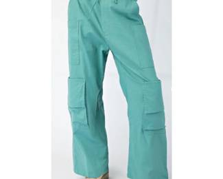 Easel Teal Wide-Leg Cargo Pants Style NWT S
