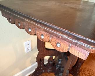 Eastlake Style Carved Pedestal Table