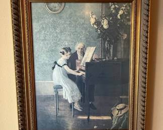 Jules Alexis Muenier The First Piano Lesson Print