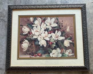 Barbara Mock "Magnolia Memories" Floral Still Life Print