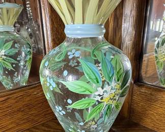 Tracy Porter Style Hand-Painted Glass Bud Vase