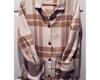 Active User Boutique Fleece Plaid Shacket M