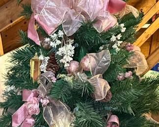Pink and Gold Decorated Artificial Christmas Tree