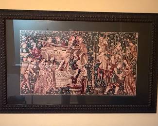 Medieval Style Grape Harvest Tapestry Wall Hanging