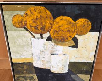 Mid-Century Modern Floral Painting