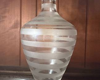 Art Deco Style Frosted Banded Decanter