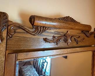 Tiger Oak Dresser with Mirror