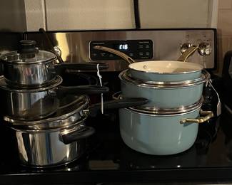 Stainless steel pots and pans set, ceramic pots and pans set