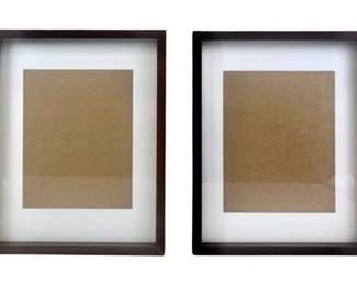 Modern Brown Wood Picture Frames With White Matting - Signed "Target"