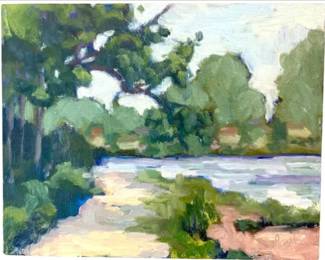Original Acrylic Painting By Britt Bair - River Scene