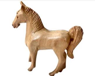 Carved Wooden Horse Figurine