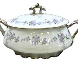 Vintage Westfalische Porzellan-u. Glas-Niederlage Dortmund Floral Covered Casserole Dish