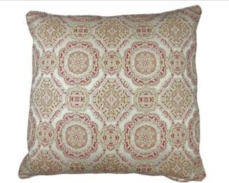 Red And Gold Medallion Patterned Decorative Pillow