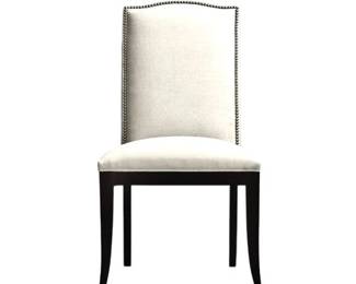 Contemporary Crate & Barrel Upholstered Dining Chair With Nail Head Trim