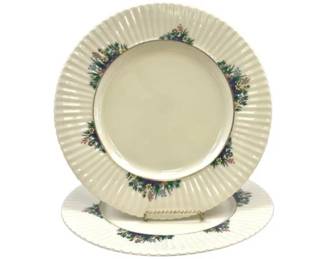 Two Lenox Rutledge Dinner Plates With Floral And Gold Trim