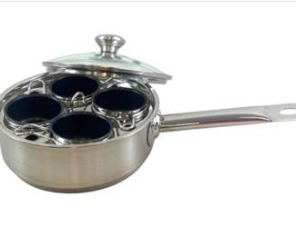 Demeyere Resto 18/10 Stainless Steel Stovetop Egg Poacher Set, 4 Removable Cups, Induction Compatible, Dishwasher Safe