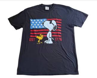New! America 250 Peanuts Celebratory T-Shirt - Snoopy And Woodstock - Large