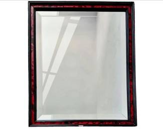 Pierce Archer Beveled Mirror With Enamel Bordered Frame - 18x22x1.25 Inches